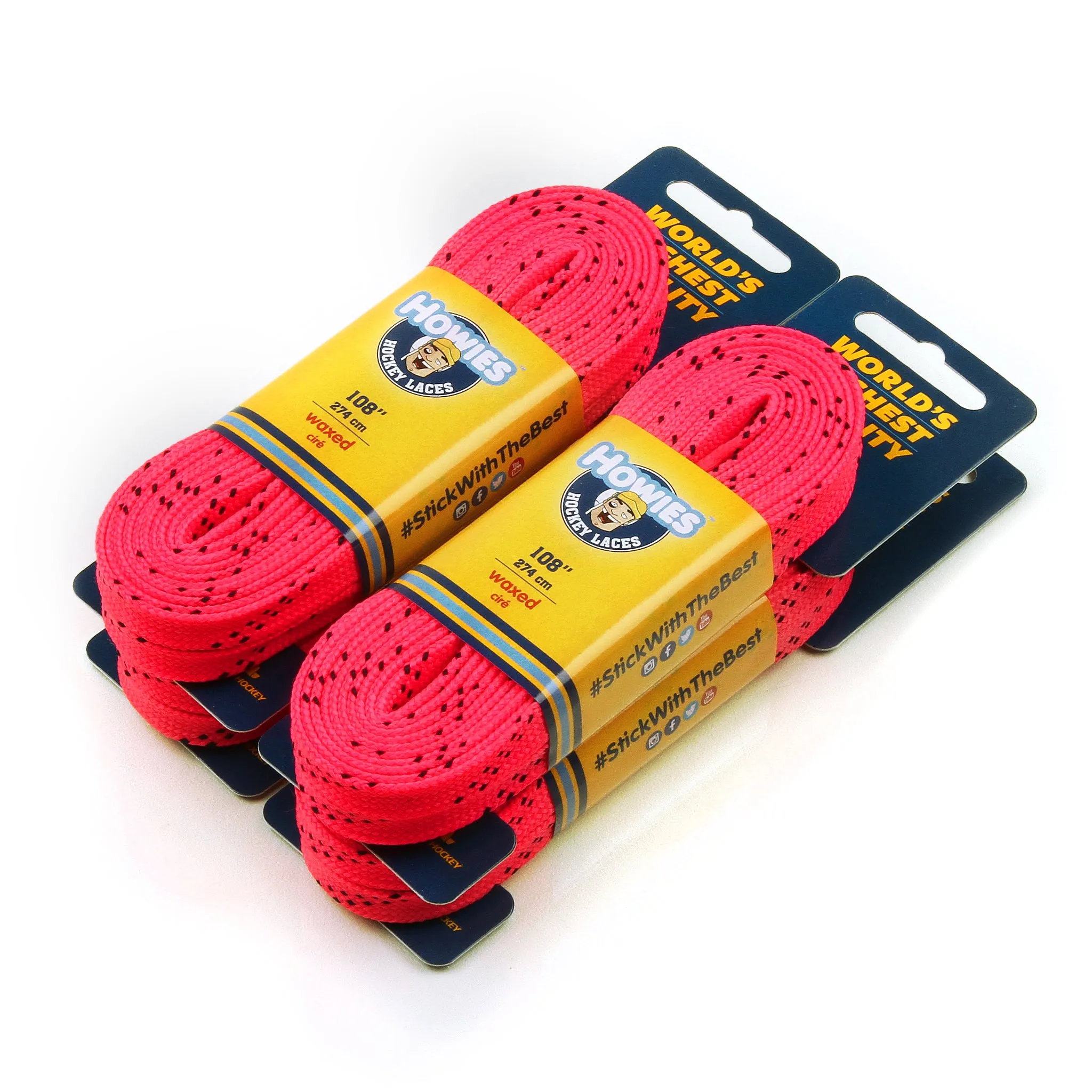 Howies Hot Pink Waxed Hockey Skate Laces