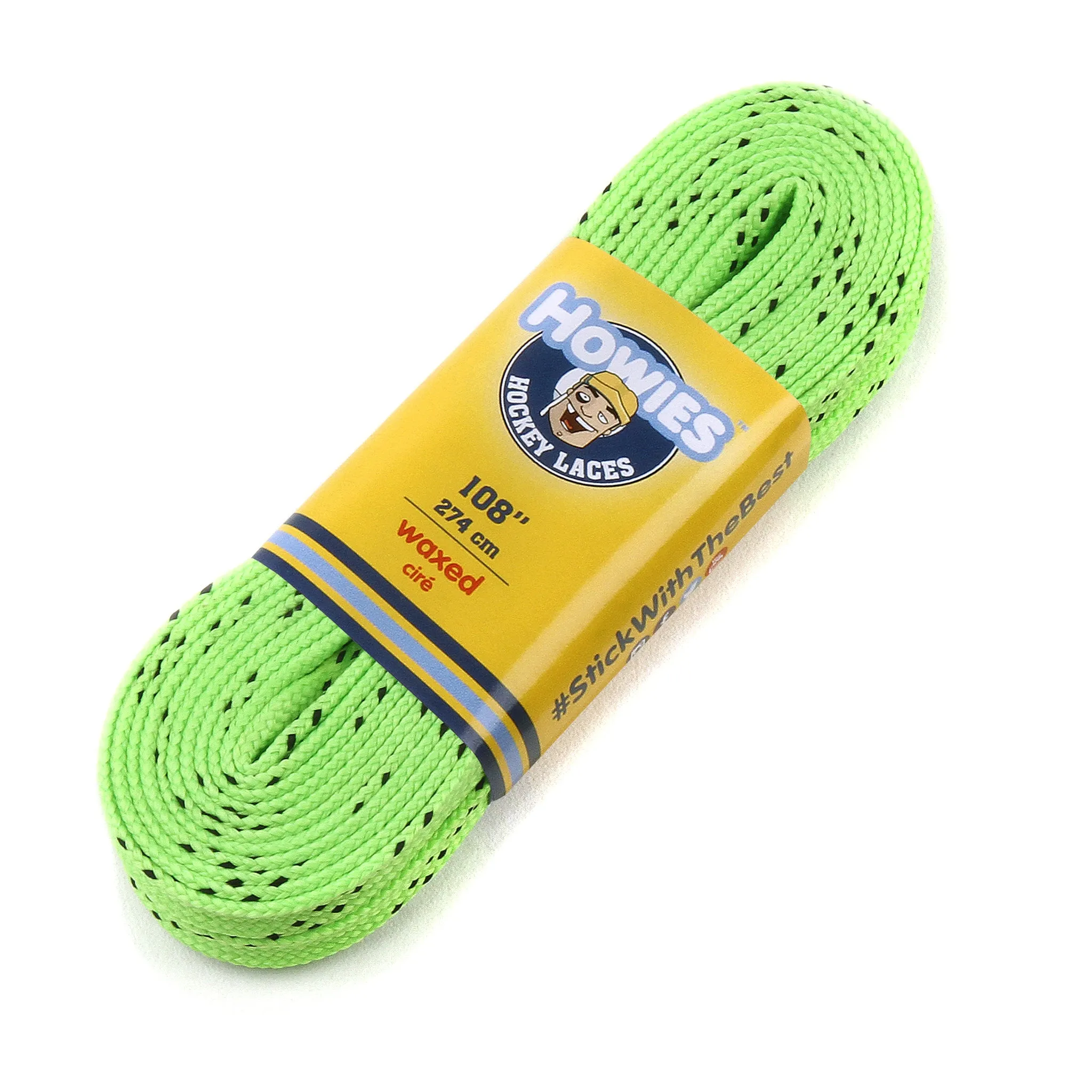 Howies Neon Green Waxed Hockey Skate Laces