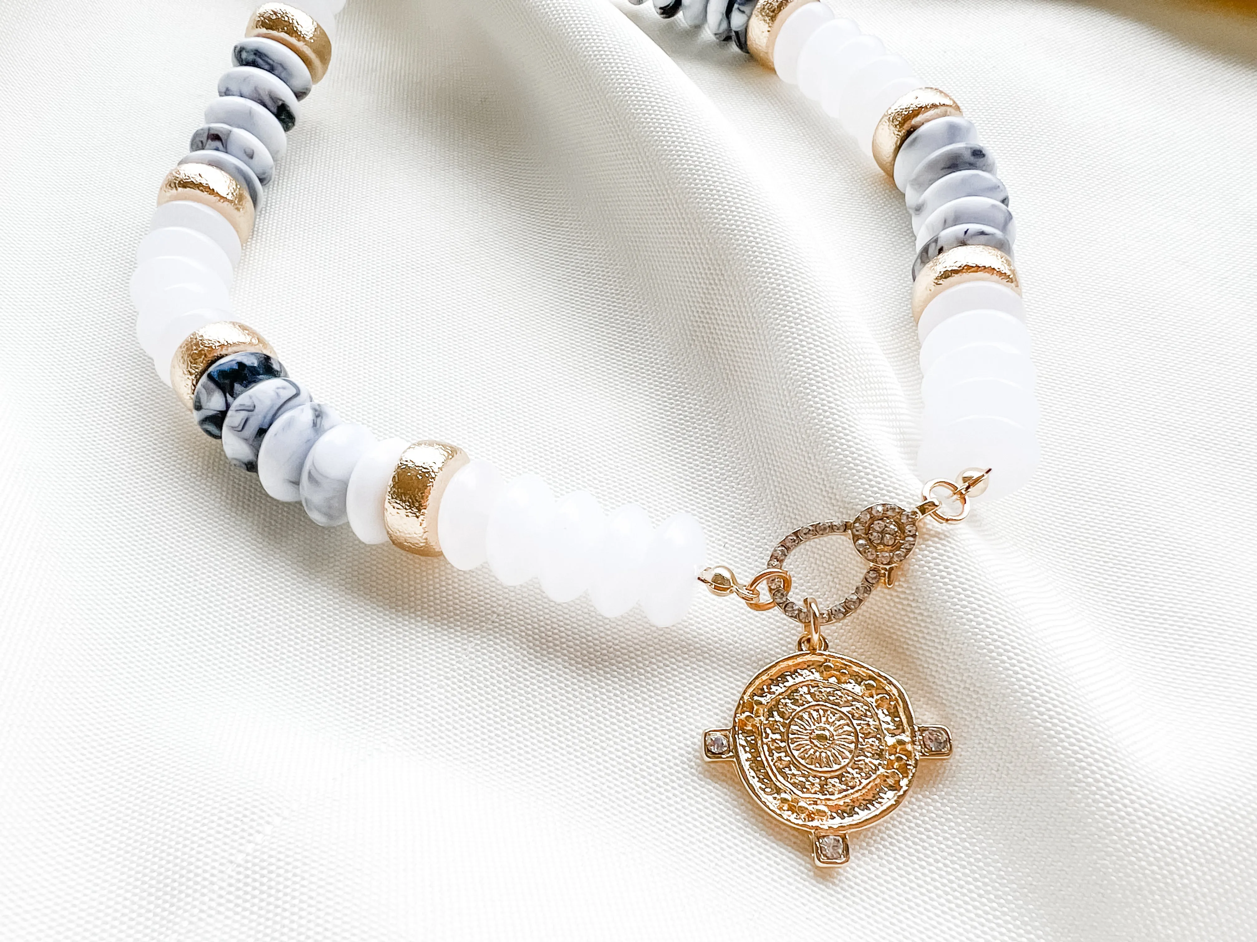 Howlite Coin Necklace