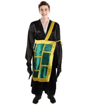 HPO Adult Men's Fantasy Anime Character Black Kimono Costume I Suitable for Halloween I Flame-retardant Synthetic Fabric