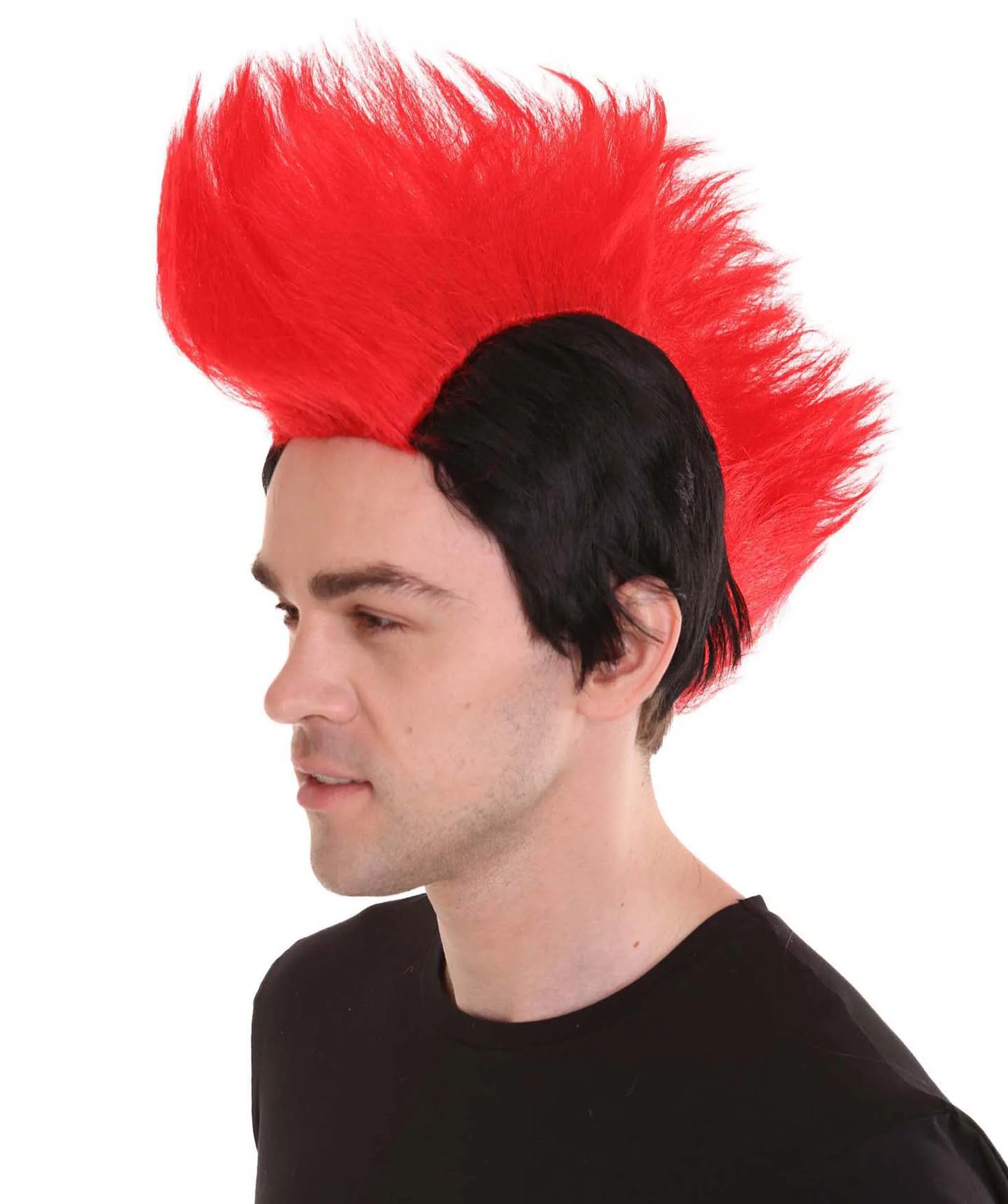 HPO Adult Multiple Color Men's Mohawk Wig | Cosplay Halloween Wig | Premium Breathable Capless Cap