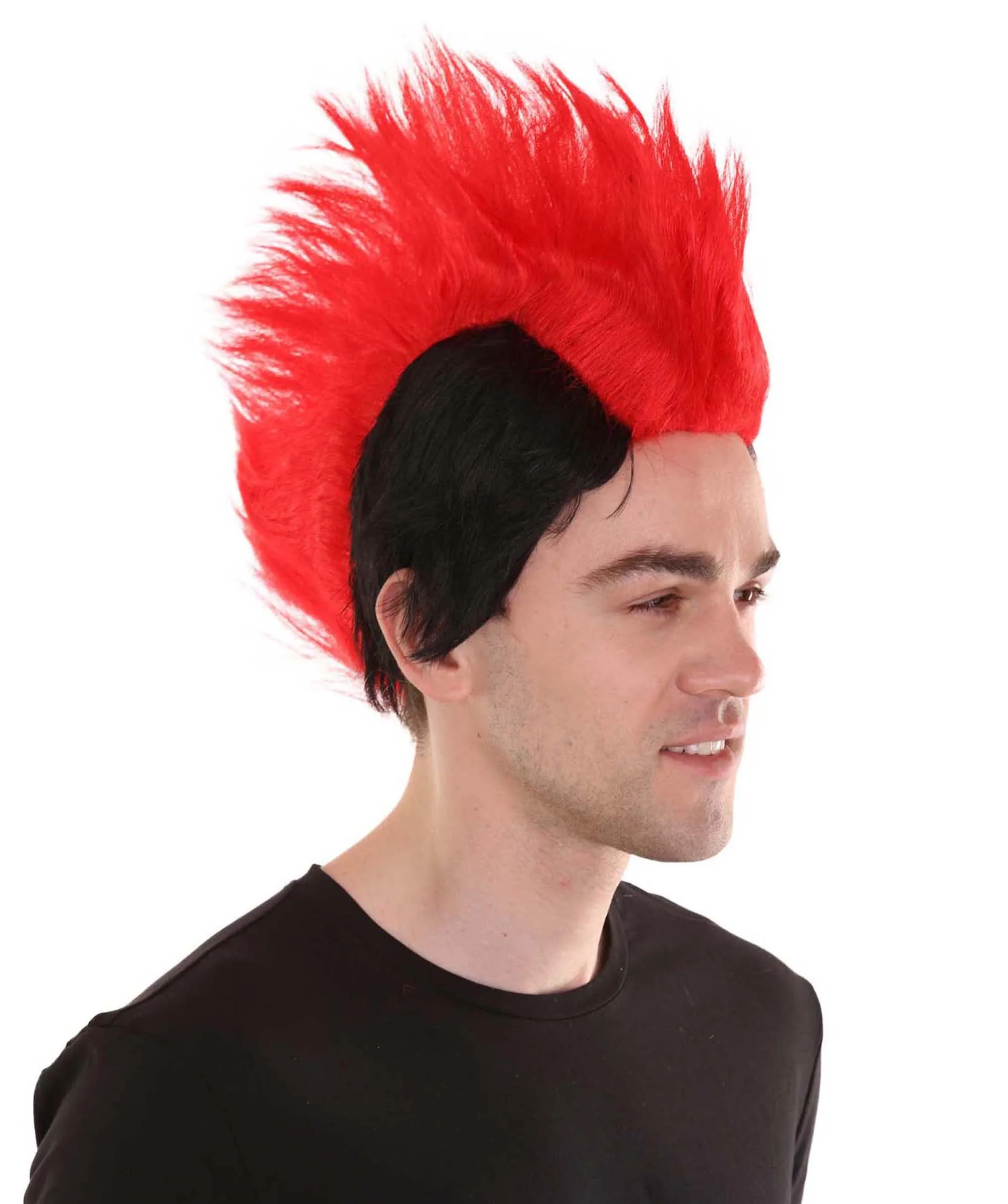 HPO Adult Multiple Color Men's Mohawk Wig | Cosplay Halloween Wig | Premium Breathable Capless Cap