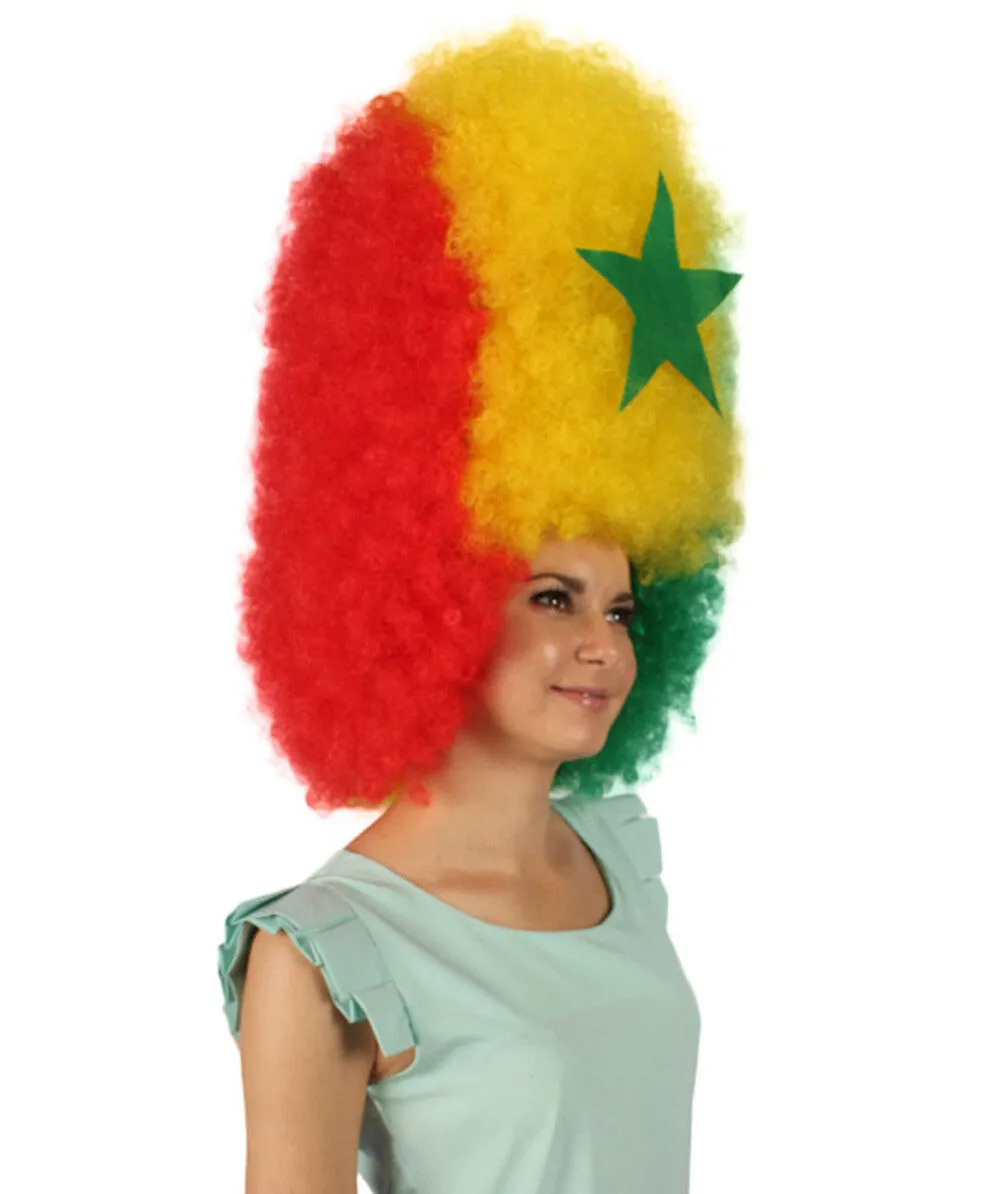 HPO Adult Patriote Flag Sports Party Jumbo Multicolor Afro Wig I Cosplay Wig I Flame-retardant Synthetic Fiber