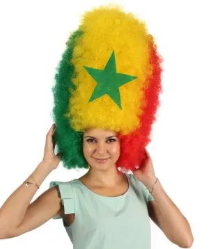 HPO Adult Patriote Flag Sports Party Jumbo Multicolor Afro Wig I Cosplay Wig I Flame-retardant Synthetic Fiber