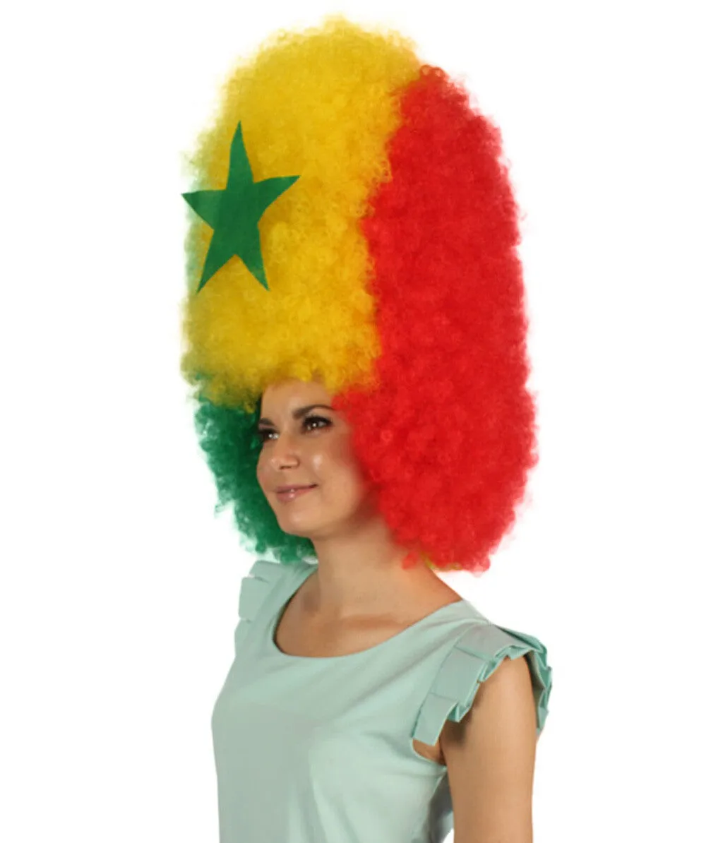 HPO Adult Patriote Flag Sports Party Jumbo Multicolor Afro Wig I Cosplay Wig I Flame-retardant Synthetic Fiber