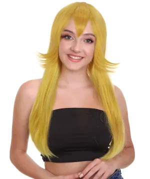 HPO Adult Princess Peach Cosplay Female Wig | ALLAURA Anime-Inspired Blonde Wig | Durable for Cosplay Events| Halloween and Conventions