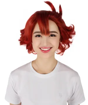 HPO Adult Women's Anime Mercury Protagonist Long Red Wig| Perfect for Halloween| Flame-retardant Synthetic Fiber