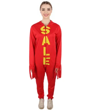 HPO Adult Women's Funny Red Elves Costume| Perfect for Halloween| Flame-retardant Synthetic Fabric