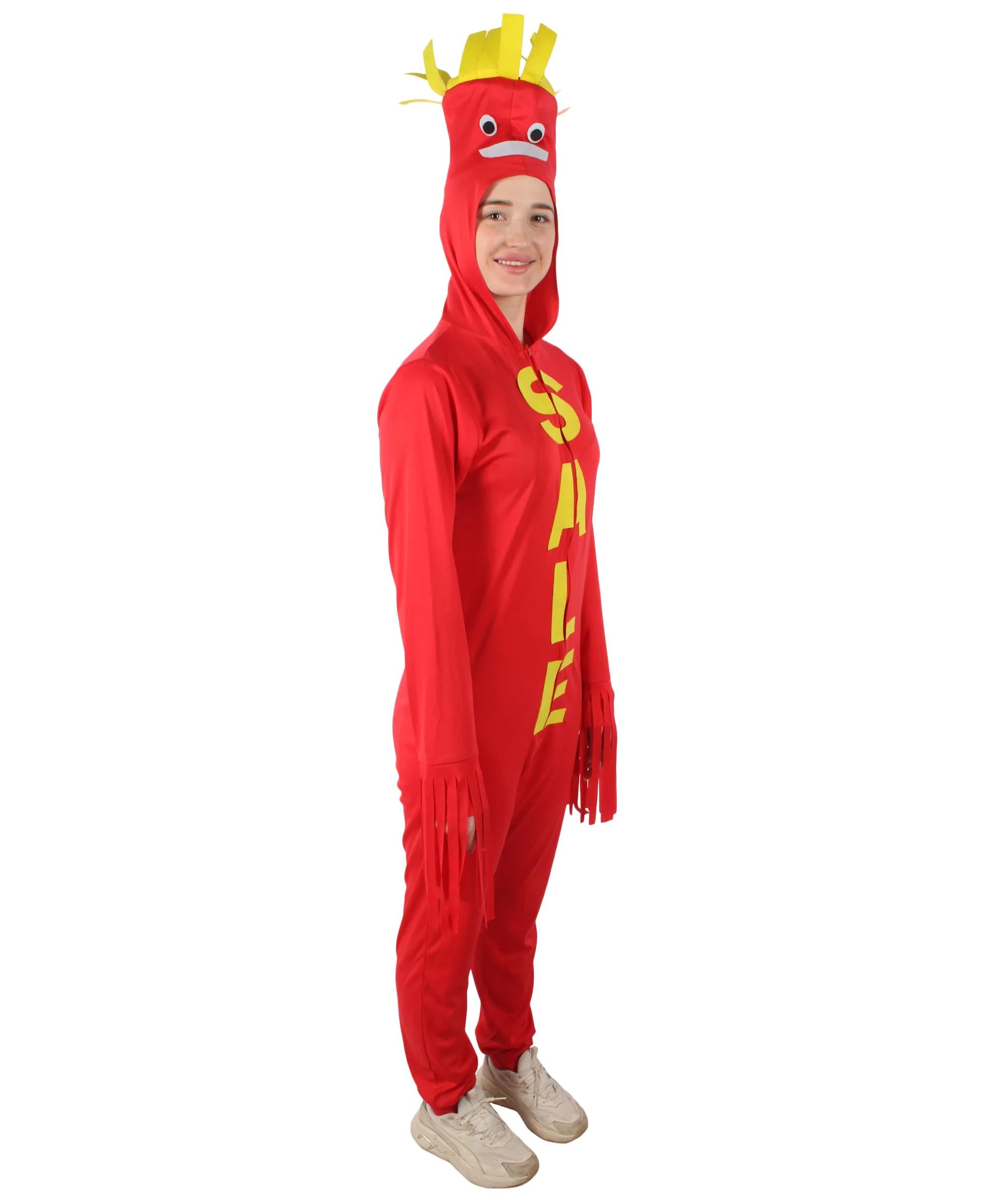 HPO Adult Women's Funny Red Elves Costume| Perfect for Halloween| Flame-retardant Synthetic Fabric