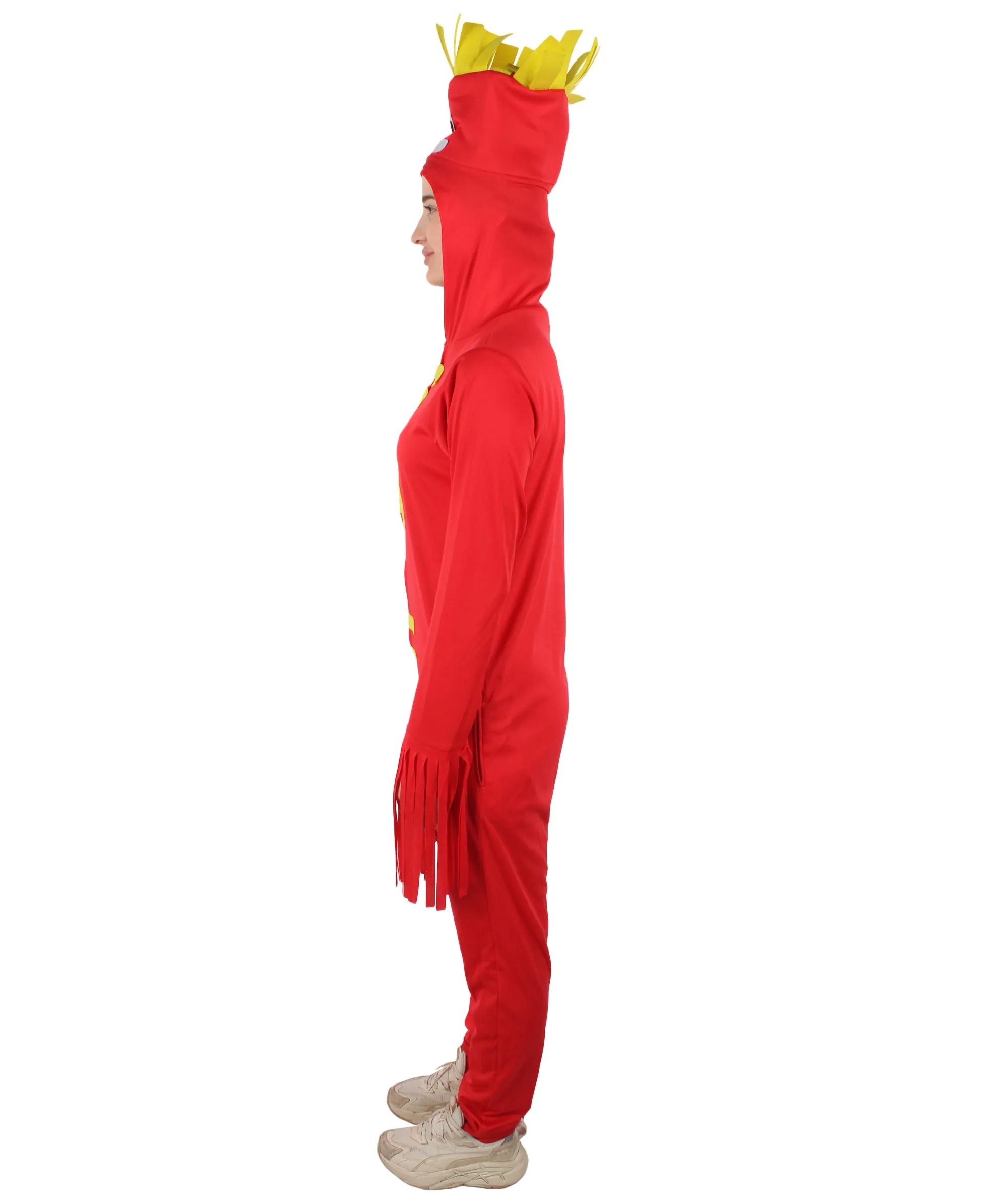 HPO Adult Women's Funny Red Elves Costume| Perfect for Halloween| Flame-retardant Synthetic Fabric