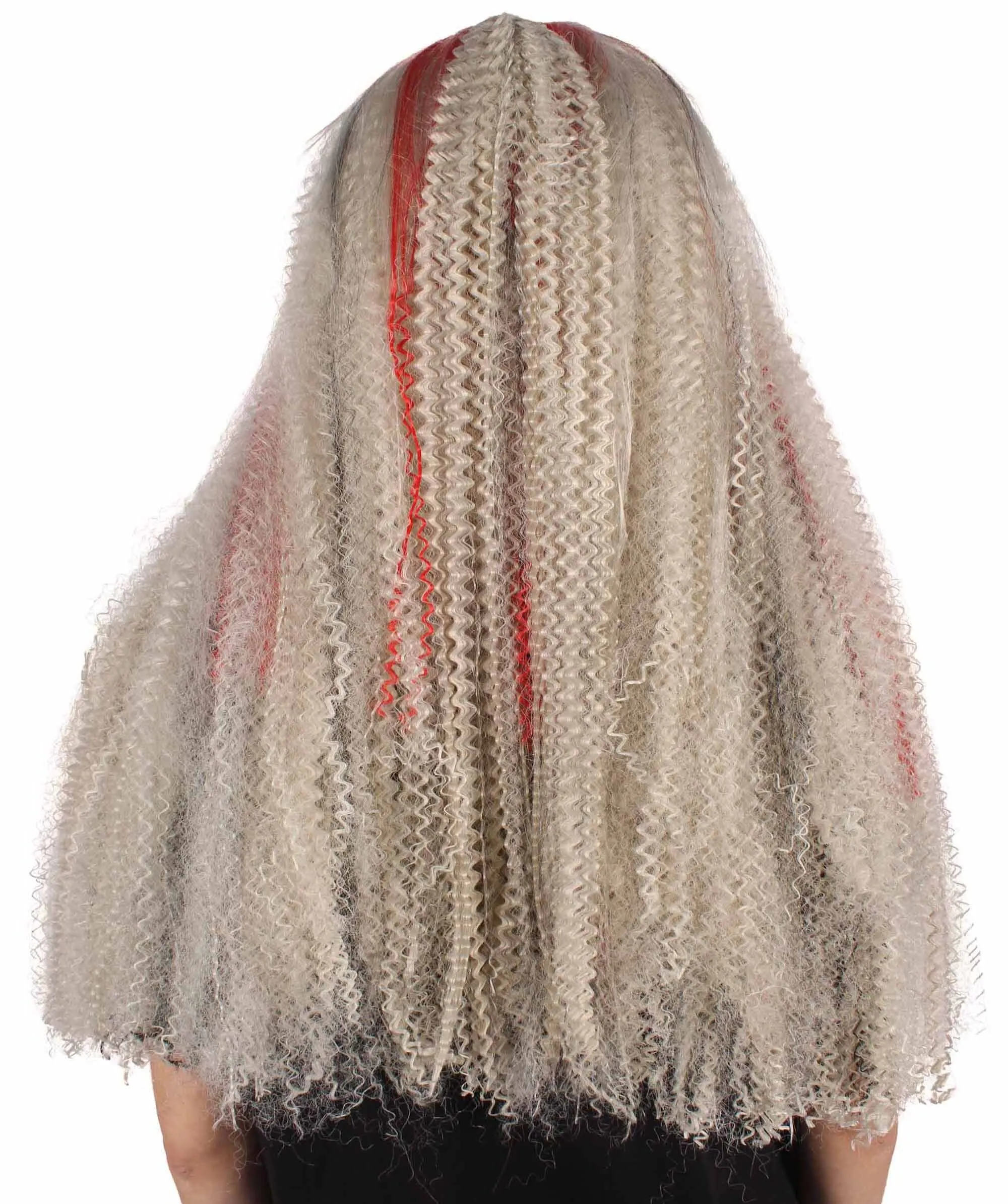 HPO Adult Women's Long Puffed Gray Wig I Cosplay Wig I Flame-retardant Synthetic Fiber