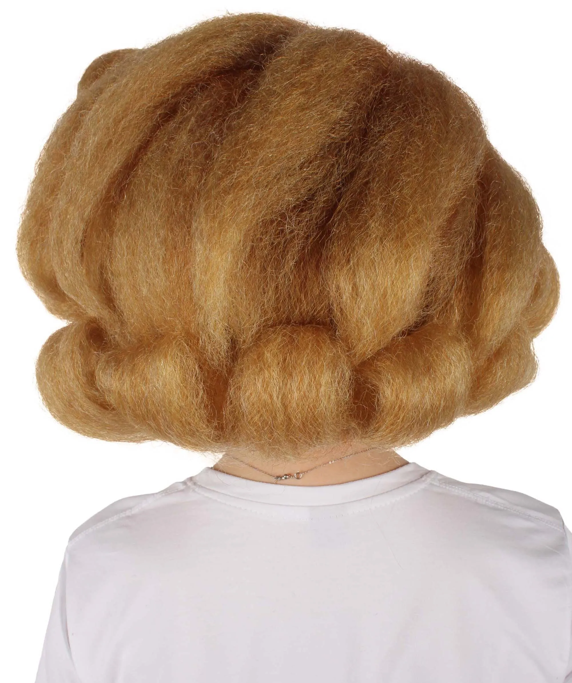 HPO Adult Women's Orange Fluffy Curl Wig, Perfect for Cosplay, Flame-retardant Synthetic Fiber