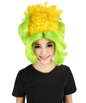 HPO Adult Women's Yellow & Green Corn Shape Beehive Wig | Cosplay Wig | Flame-retardant Synthetic Fiber