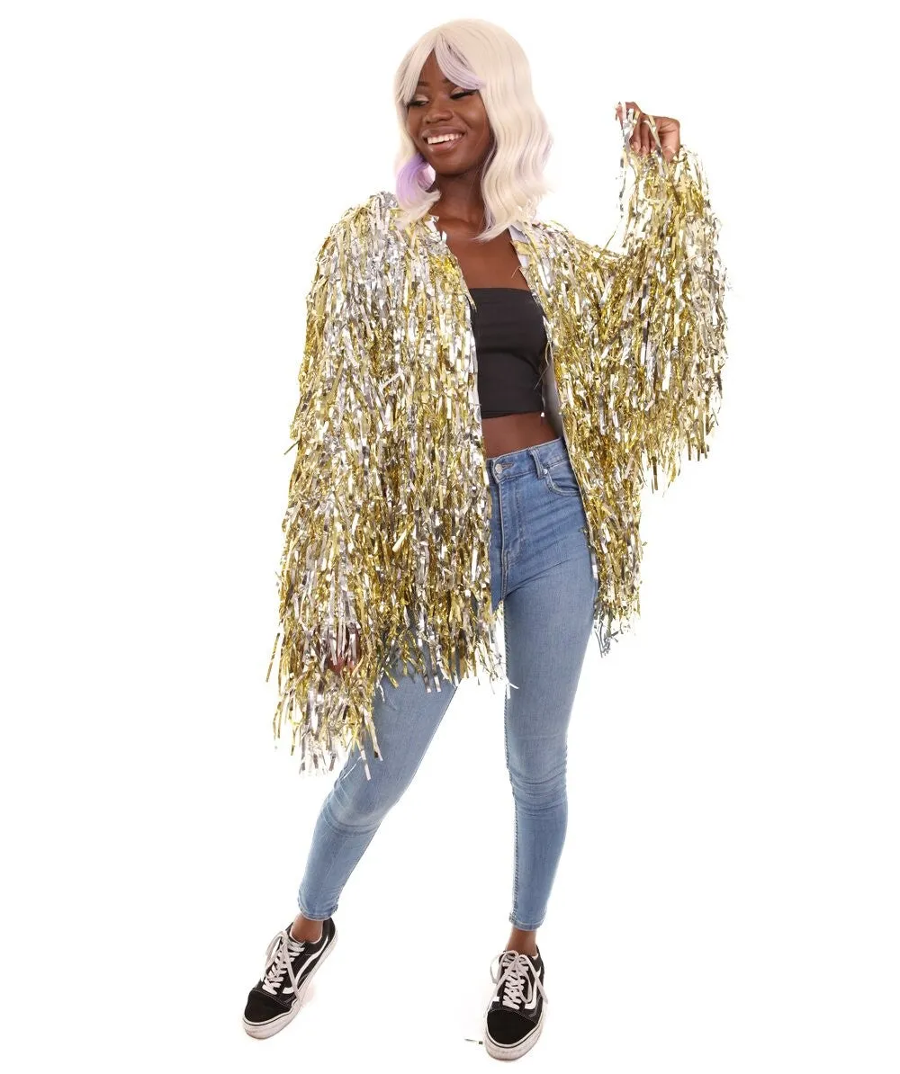 HPO Festival Unisex Gold & Silver Tinsel Jacket Costume