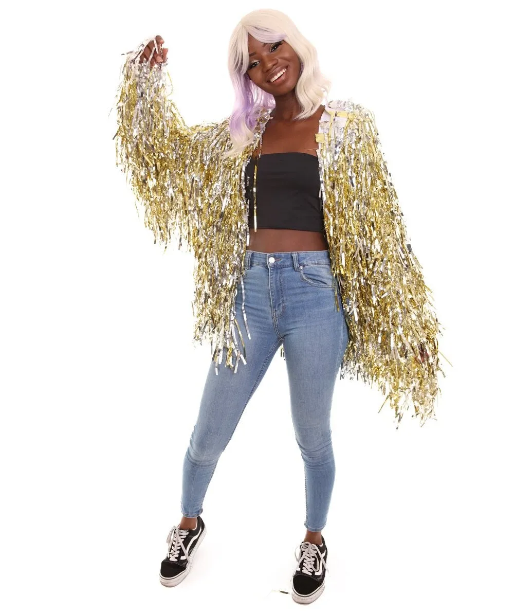 HPO Festival Unisex Gold & Silver Tinsel Jacket Costume