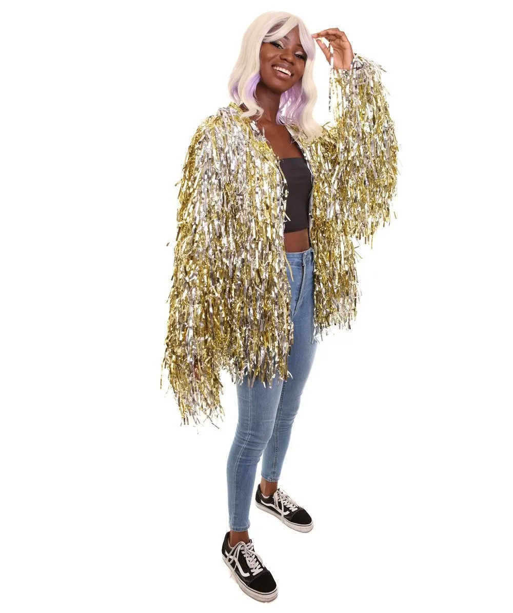 HPO Festival Unisex Gold & Silver Tinsel Jacket Costume