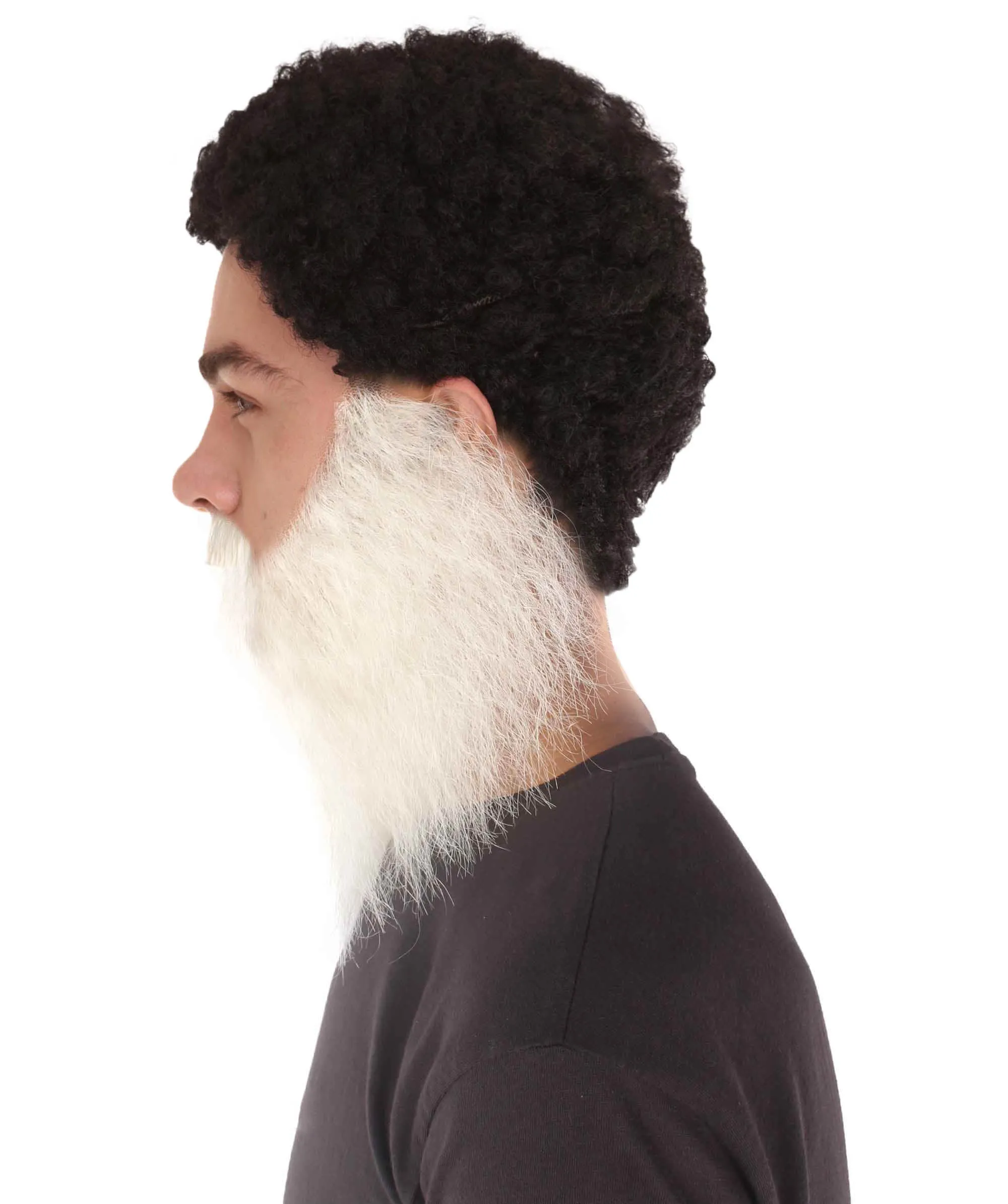 HPO Men's Synthetic Hair Long Beard Cosplay Facial Hair | Multiple Color Options