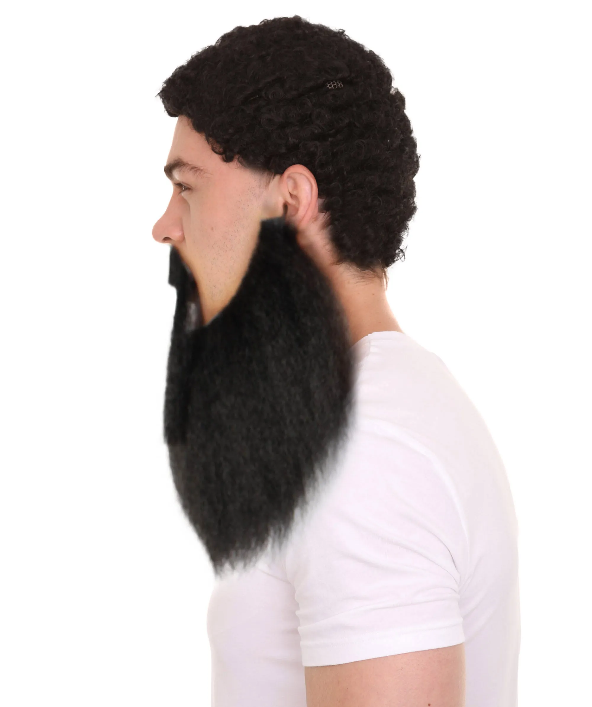 HPO Men's Synthetic Hair Long Beard Cosplay Facial Hair | Multiple Color Options