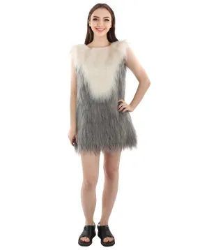 HPO White and Grey Mouse Costume  - Long Synthetic Fibers