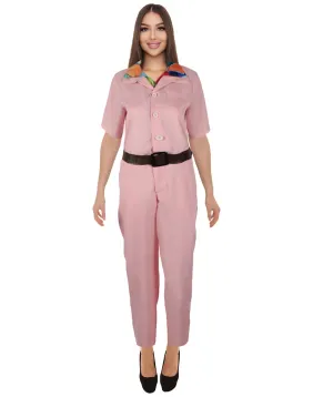 HPO Women's American Action Comedy Movie Character Jody Moreno Pink Jumpsuit, Perfect for Halloween, Flame-retardant Synthetic Fabric