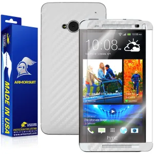 HTC One M7 Screen Protector   White Carbon Fiber Film Protector