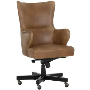 Hubert Office Chair, Tobacco Tan