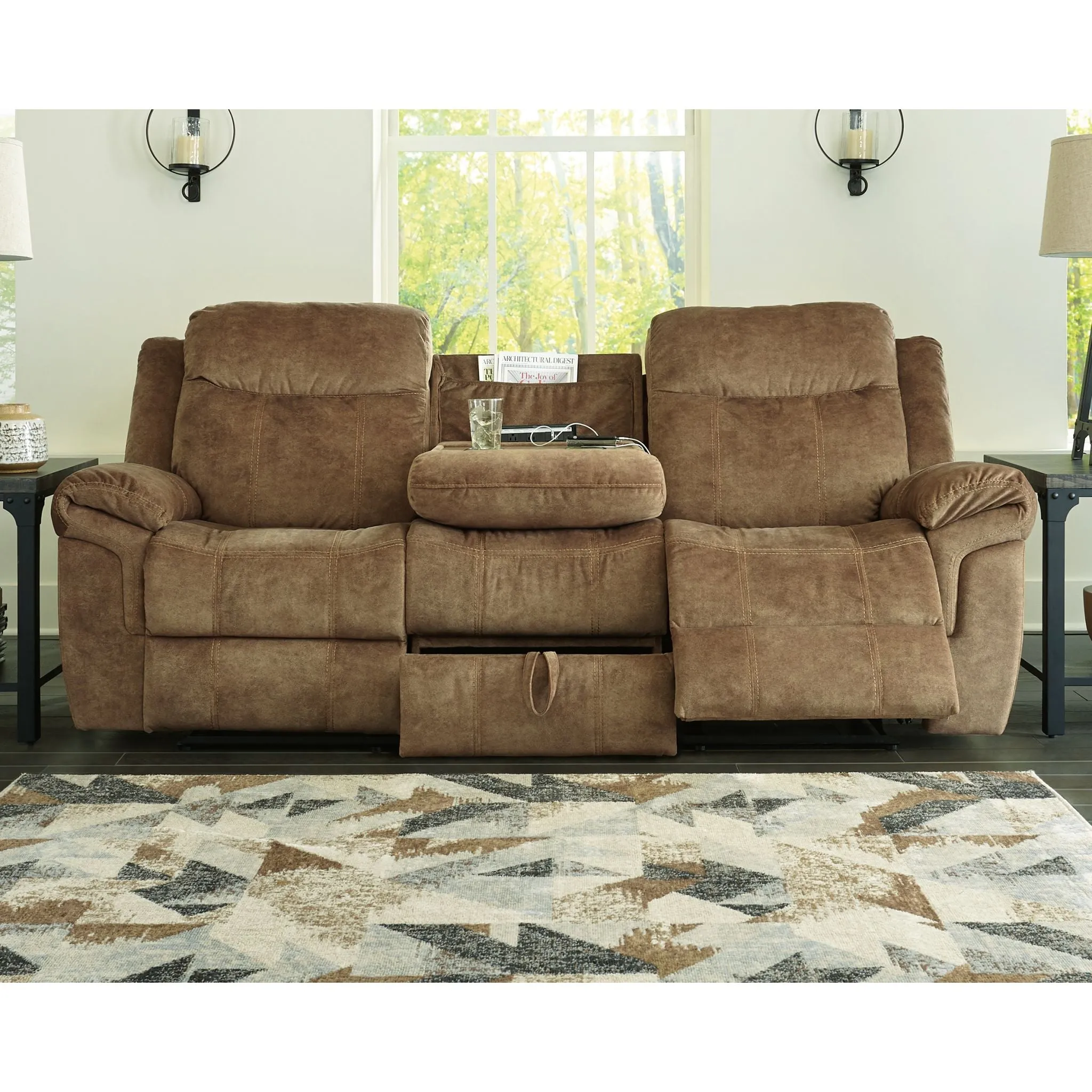 Huddle-Up Reclining Sofa with Drop Down Table