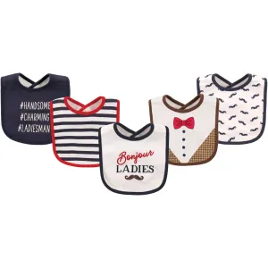 Hudson Baby Cotton Bibs, Bonjour