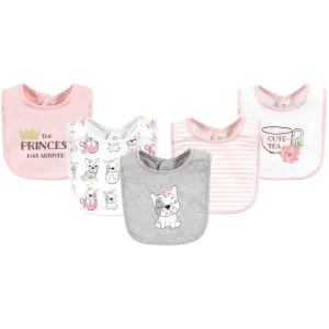 Hudson Baby Cotton Bibs, Girl Whimsical Dog