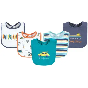 Hudson Baby Cotton Bibs, Surfer Dude