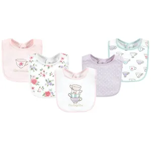 Hudson Baby Cotton Bibs, Tea Party