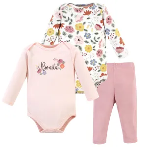 Hudson Baby Cotton Bodysuit and Pant Set, Bonita Long Sleeve