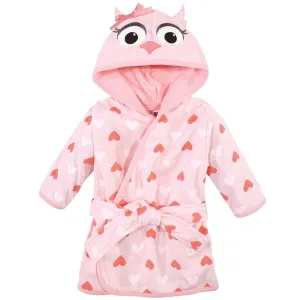 Hudson Baby Cotton Rich Bathrobe, Pink Owl