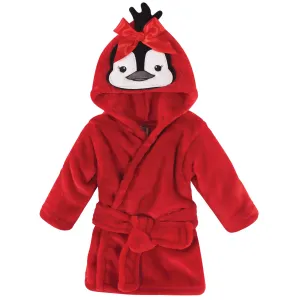 Hudson Baby Plush Animal Face Bathrobe, Girl Penguin