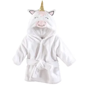 Hudson Baby Plush Animal Face Bathrobe, Modern Unicorn