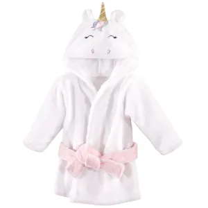 Hudson Baby Plush Animal Face Bathrobe, Multicolor Unicorn