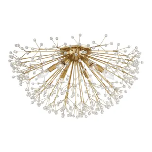 Hudson Valley Lighting Dunkirk Flush Ceiling Light – Aged Brass