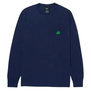 Huf Green Buddy Longsleeve Pocket T-Shirt - Navy