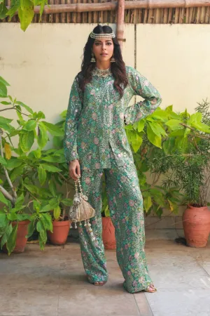 Huma Adnan - Inayat - Sea Green - Chiffon - 2 Piece