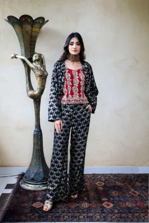 Huma Adnan - Sikara - Chiffon - Black - 2 Piece