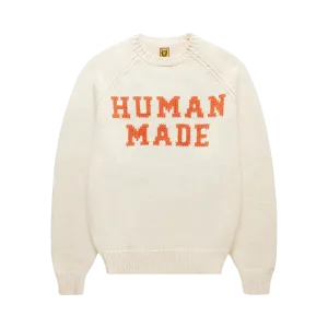 Human Made Bear Raglan Knit 'White' Sweater, white