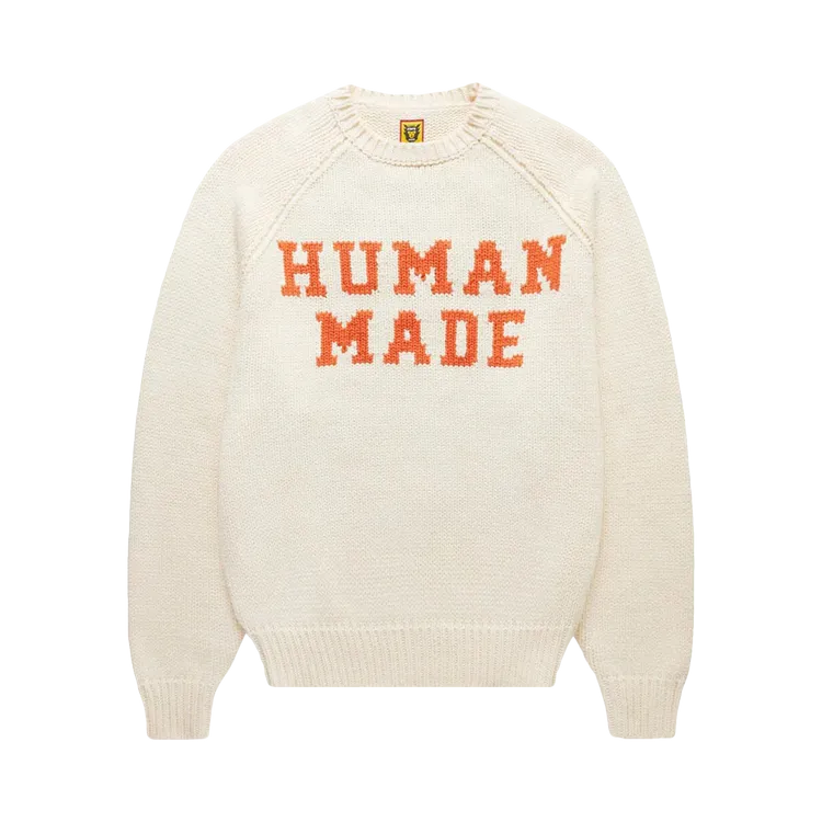 Human Made Bear Raglan Knit 'White' Sweater, white