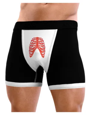 Human Red Skeleton Bones Ribcage Mens Boxer Brief Underwear