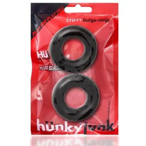 Hunkyjunk Stiffy Bulge Cock Ring Tar Ice 2 Pack