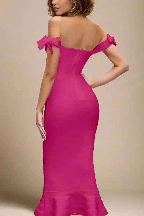 Hunter Bandage Midi Dress - Magenta Pink