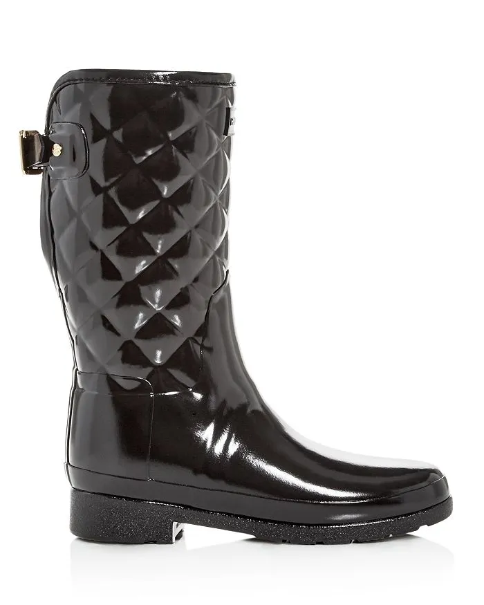 Hunter Women's Sophisticated Quilted Glossy Rubber Boots