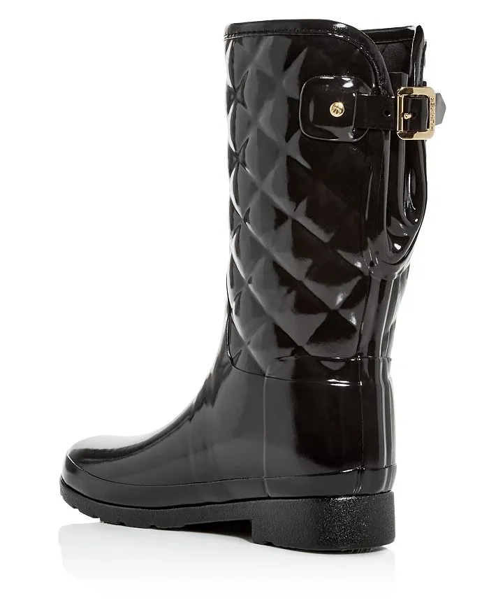 Hunter Women's Sophisticated Quilted Glossy Rubber Boots