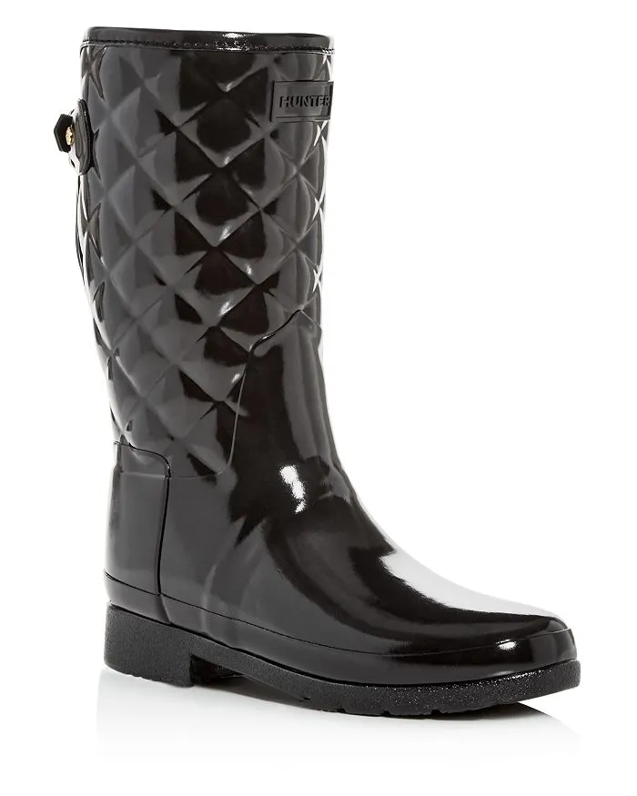 Hunter Women's Sophisticated Quilted Glossy Rubber Boots