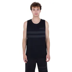 Hurley Oceancare Stripes Tank Top Vest - Black Heather