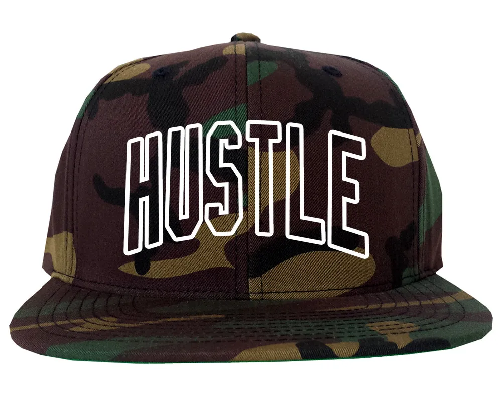 Hustle Outline Mens Snapback Hat